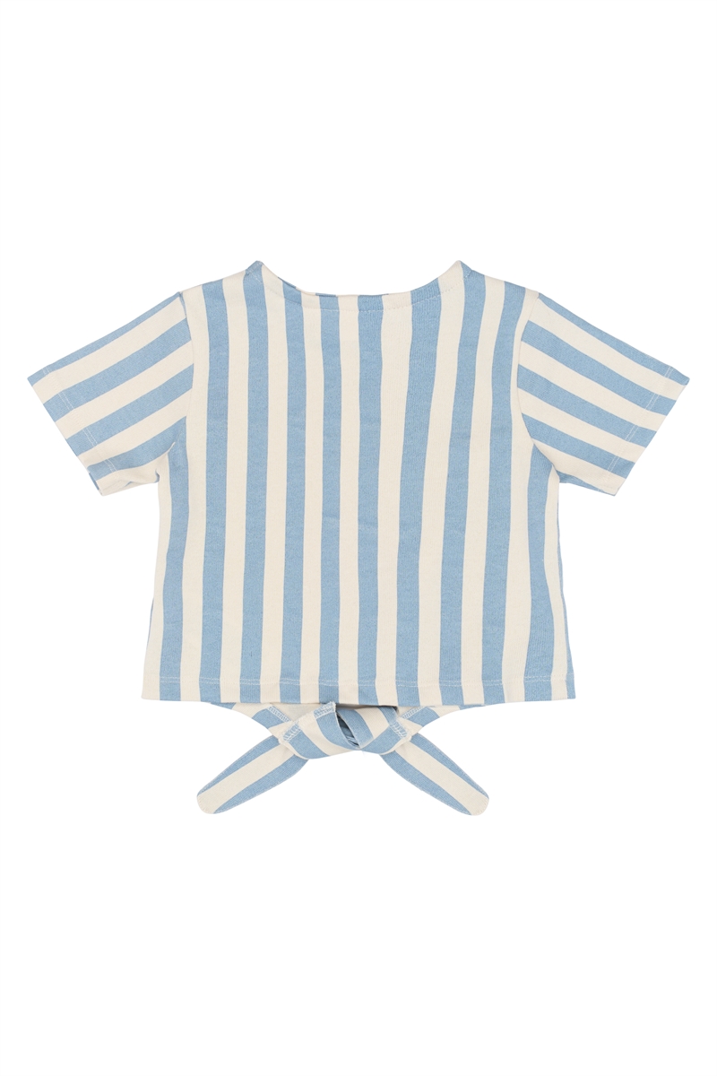 The New Siblings stribet t-shirt med bindebånd – kortærmet top til piger